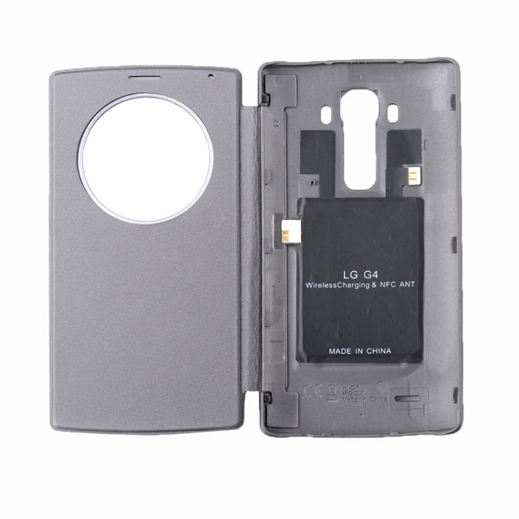 Q8 Wireless Charger Transmitter + Wireless Charger Receiver & Leather Back Cover Replacement Case with Call Display & NFC Function Charger Kit for LG G4 / H815