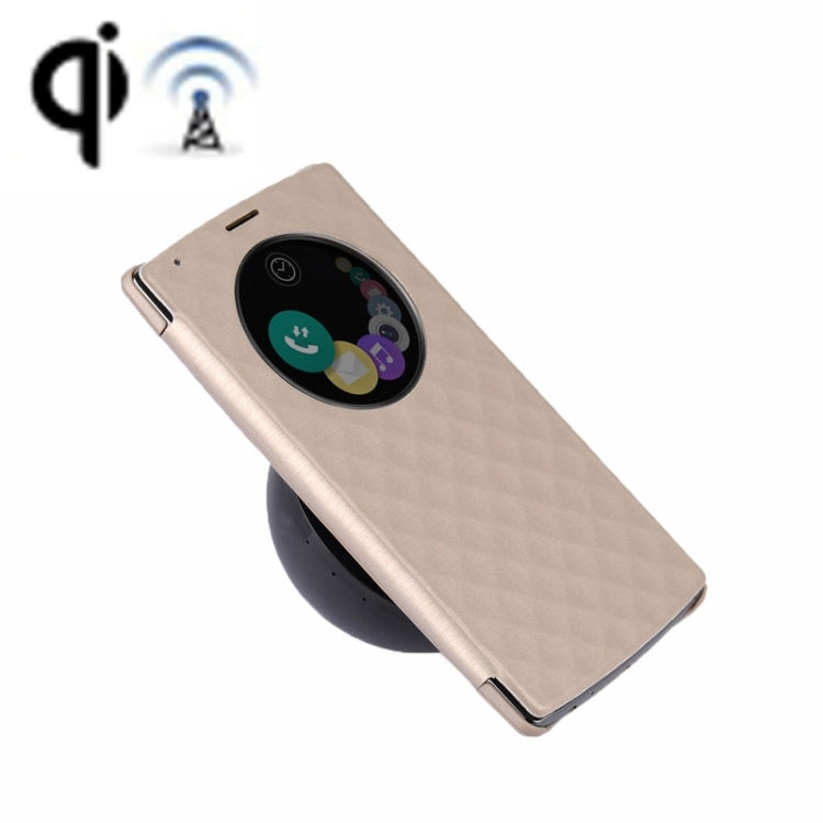 Q8 Wireless Charger Transmitter + Wireless Charger Receiver & Leather Back Cover Replacement Case with Call Display & NFC Function Charger Kit for LG G4 / H815