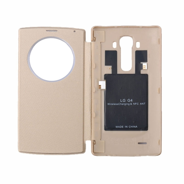 Q8 Wireless Charger Transmitter + Wireless Charger Receiver & Leather Back Cover Replacement Case with Call Display & NFC Function Charger Kit for LG G4 / H815