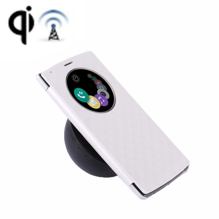 Q8 Wireless Charger Transmitter + Wireless Charger Receiver & Leather Back Cover Replacement Case with Call Display & NFC Function Charger Kit for LG G4 / H815