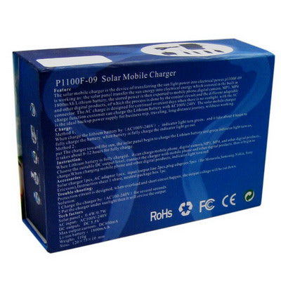 Solar Mobile Charger for PDA, MP3, MP4 , Solar panel: 0.4W