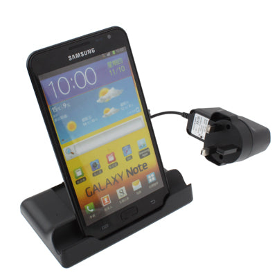 Twin USB Charger Cradle with 2nd Battery Slot for Galaxy Note / i9220 / N7000 (UK Plug)(Black)