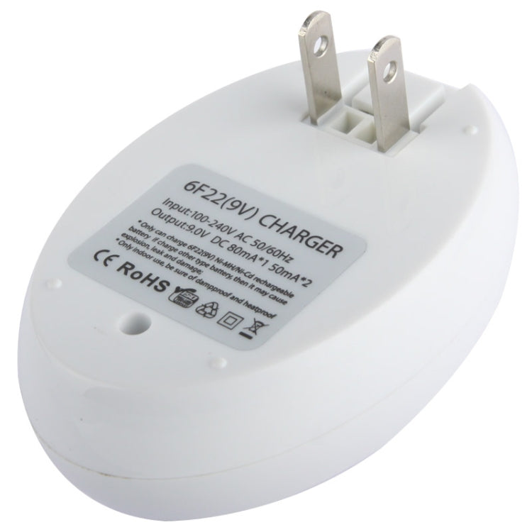 100V-240V US Plug Battery Charger for  2 x 9V (6F22)