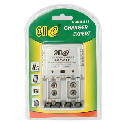 100V-240V US Plug Battery Charger for  2 x 9V (6F22)
