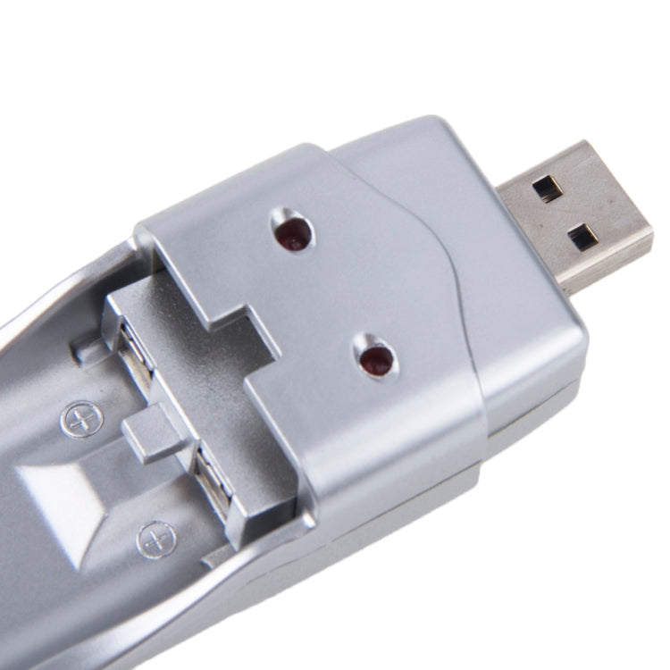 Mini USB Battery Charger for 2* AA / AAA Batteries(Silver)