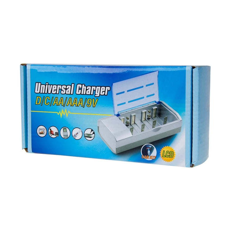 Digital Universal Charger for D /C / AA / AAA / 9V Batteries (Not Include Batteries)