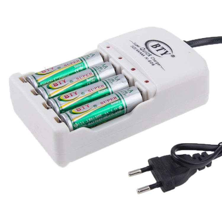 BTY 06 230V EU Plug Super Quick Battery Charger for 2 x AAA & 2 x AA / N-606