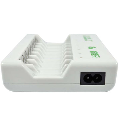 EU Plug Universal 8-slot Lithium Battery Standard Charger for AA / AAA Battery(White)