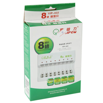 EU Plug Universal 8-slot Lithium Battery Standard Charger for AA / AAA Battery(White)