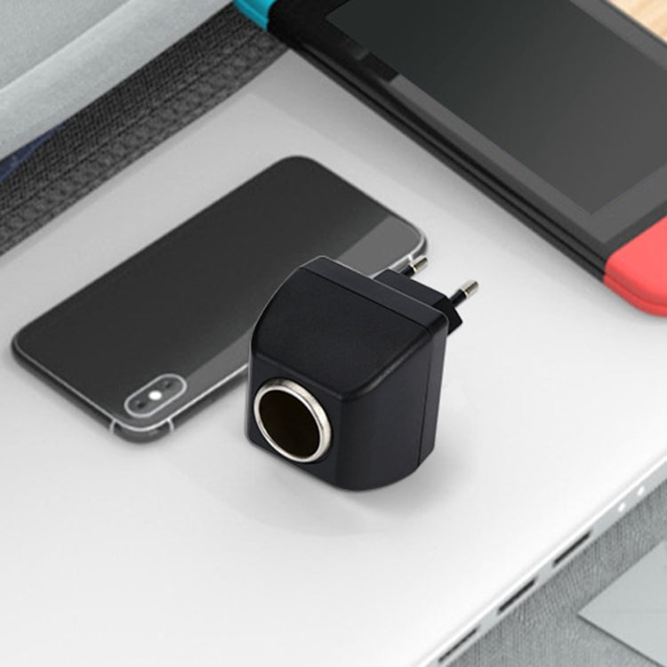EU Plug Car Charger Switch(Black)