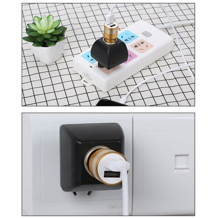 EU Plug Car Charger Switch(Black)