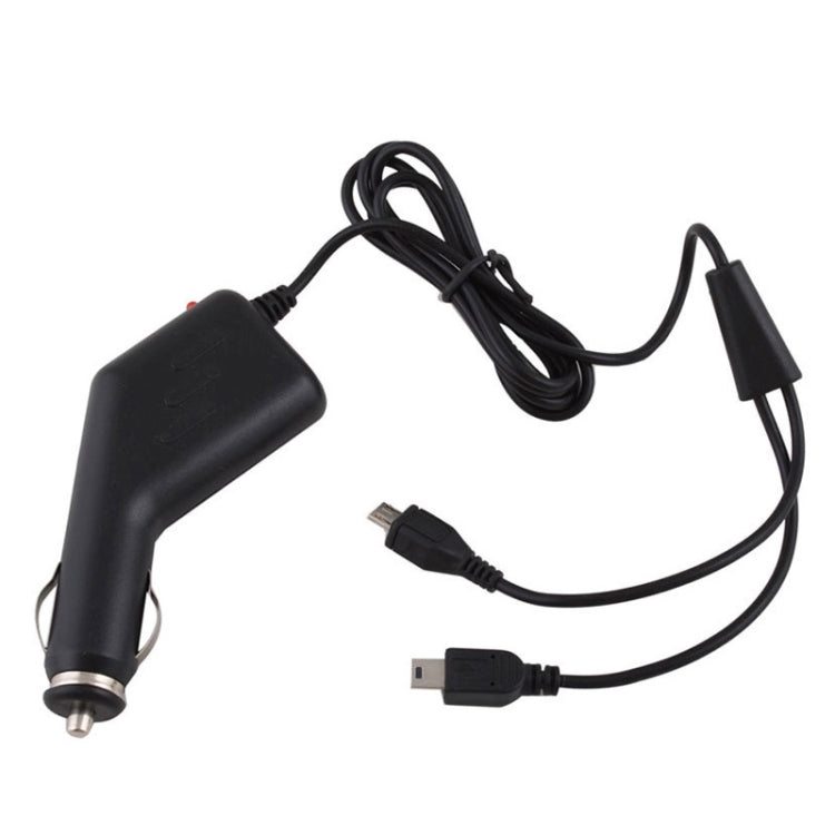 Mini USB + Micro USB Car Charger for Galaxy S IV / i9500 / S III / i9300 /Note II / N7100 /  i9220 / i9100 / i9082 / Nokia / LG / HTC One X / Sony Xperi(Black)
