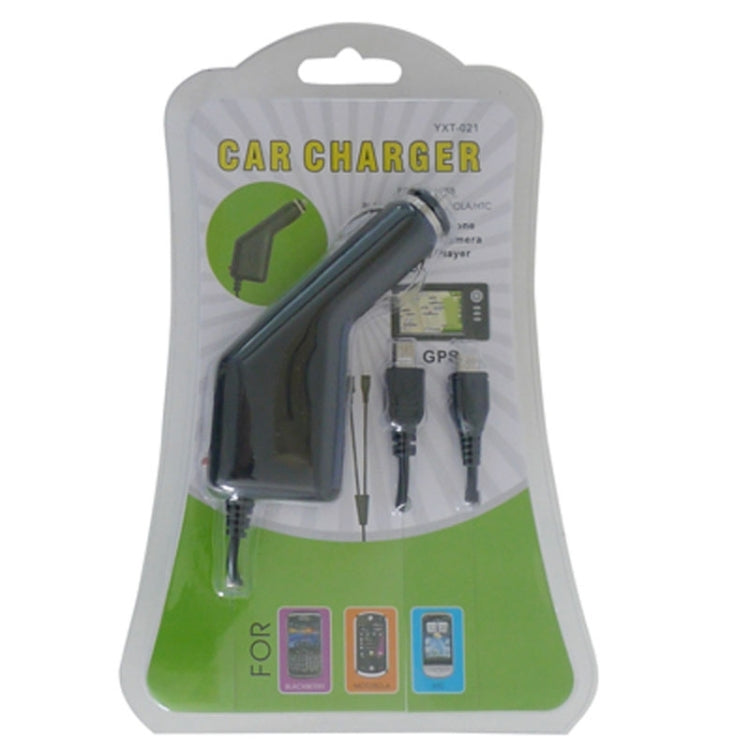 Mini USB + Micro USB Car Charger for Galaxy S IV / i9500 / S III / i9300 /Note II / N7100 /  i9220 / i9100 / i9082 / Nokia / LG / HTC One X / Sony Xperi(Black)