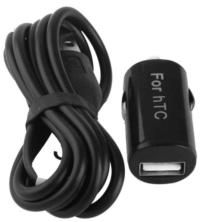 USB Car Charger for HTC Desire Q / One / M7 / Butterfly / 8X / One X / Other Mobile Phones(Black)