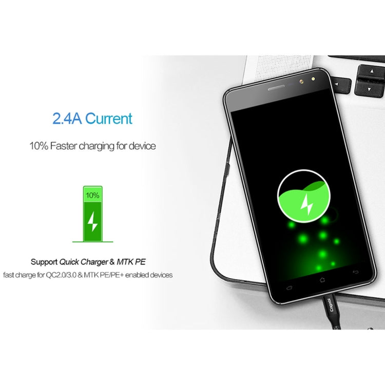 Cagabi N2 1m 2.4A Aviation Aluminum Alloy + Nylon USB to USB-C / Type-C Data Sync Fast Charging Cable, For Samsung Galaxy S8 & S8 + / LG G6 / Huawei P10 & P10 Plus / Xiaomi Mi 6 & Max 2 and other Smartphones