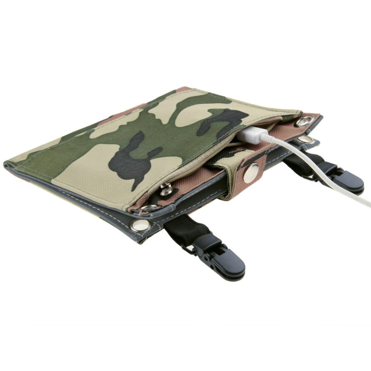 5W Portable Folding Solar Panel / Solar Charger Bag with Clips for Laptops / Mobile Phones