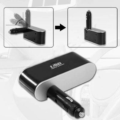 Universal in Car USB Triple Socket charger