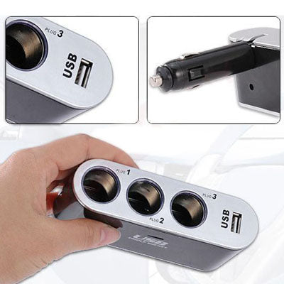 Universal in Car USB Triple Socket charger