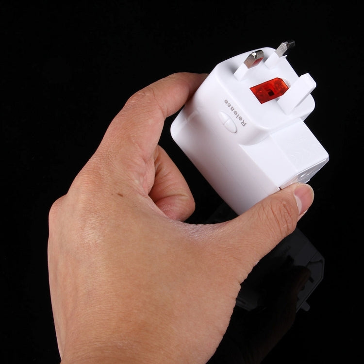 USV Fuse World-Wide Universal Travel Adapter with Built-in USB Charger for US, UK, AU, EU Plug Adapter(White)