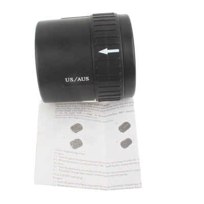 Universal Rotation Type US / EU / AU / UK Travel AC Power Adaptor Plug(Black)