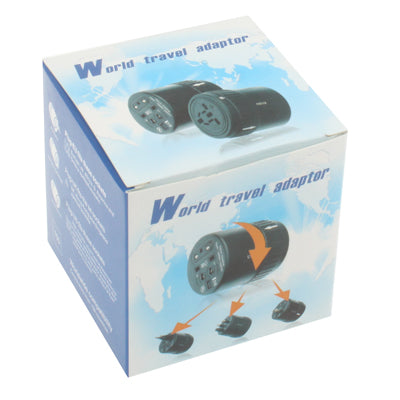Universal Rotation Type US / EU / AU / UK Travel AC Power Adaptor Plug(Black)