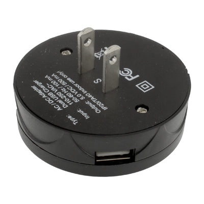 Universal Rotation Type US / EU / AU / UK Travel AC Power Adaptor Plug with USB Charger Socket(Black)