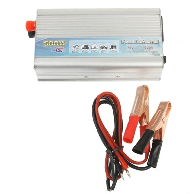 500W DC 12V to AC 220V Car Power Inverter with USB Port(Silver)
