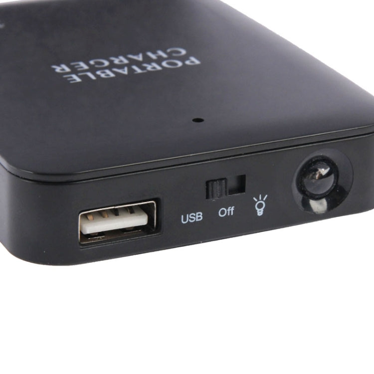 USB 2.0 4 x AA Batteries Box Portable Charger with Flashlight
