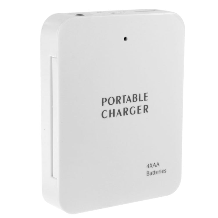 USB 2.0 4 x AA Batteries Box Portable Charger with Flashlight