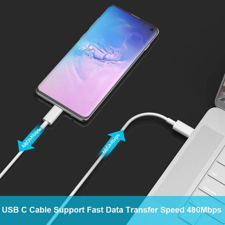 2m USB-C / Type-C 3.1 Male Connector to Male Extension Data Cable(White)