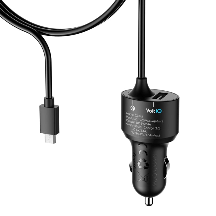 Tronsmart TS-CCFM 2.4A Max Micro USB Qualcomm Quick Charge 2.0 Smart Identification Car Charger for Tablets / Phones