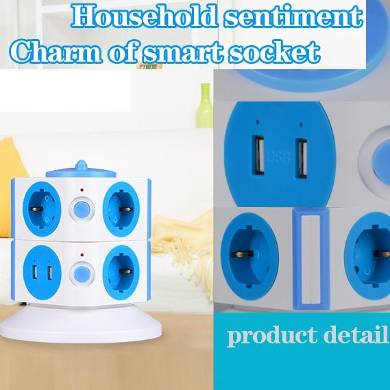 SAFEMORE 4 Layers with 15 EU Outlets and 2 USB Ports Smart Power Sockets, Overload Protector, EU Plug, Cable Length: 2m