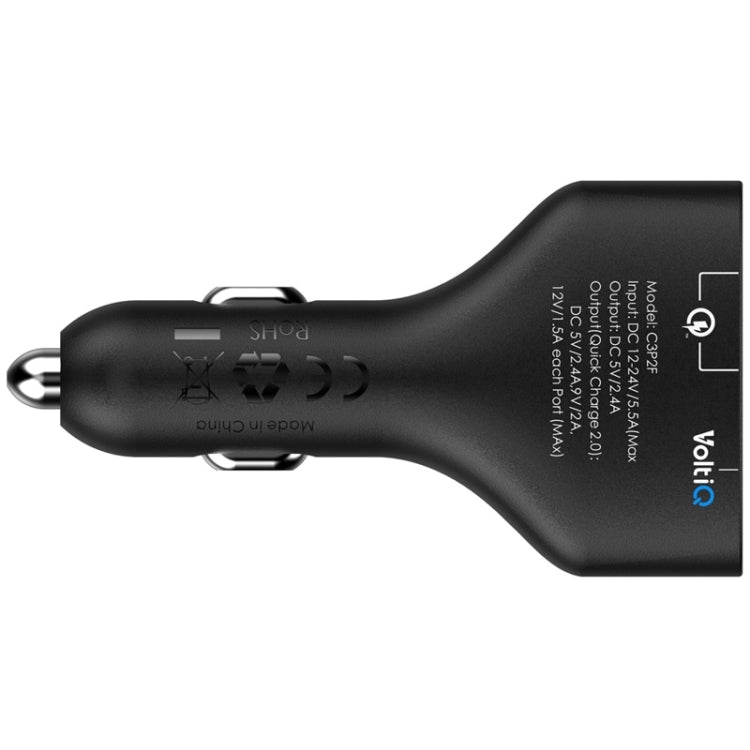 Tronsmart C3P2F 42W 2.4A Max 3 USB Ports Qualcomm Quick Charge 2.0 Car Charger for Tablets / Phones(Black)