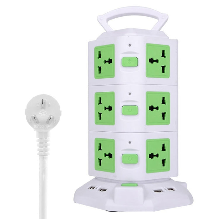 3 Layers with 12 US Outlets and 6 USB Ports Smart Power Sockets, Overload Protector, US Plug, Cable Length: 1.5M
