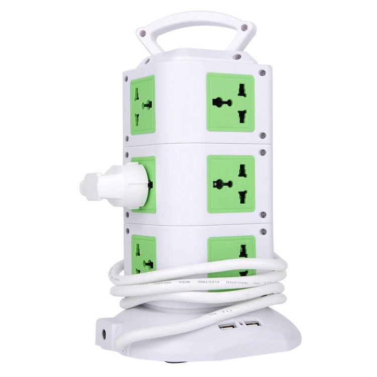 3 Layers with 12 US Outlets and 6 USB Ports Smart Power Sockets, Overload Protector, US Plug, Cable Length: 1.5M