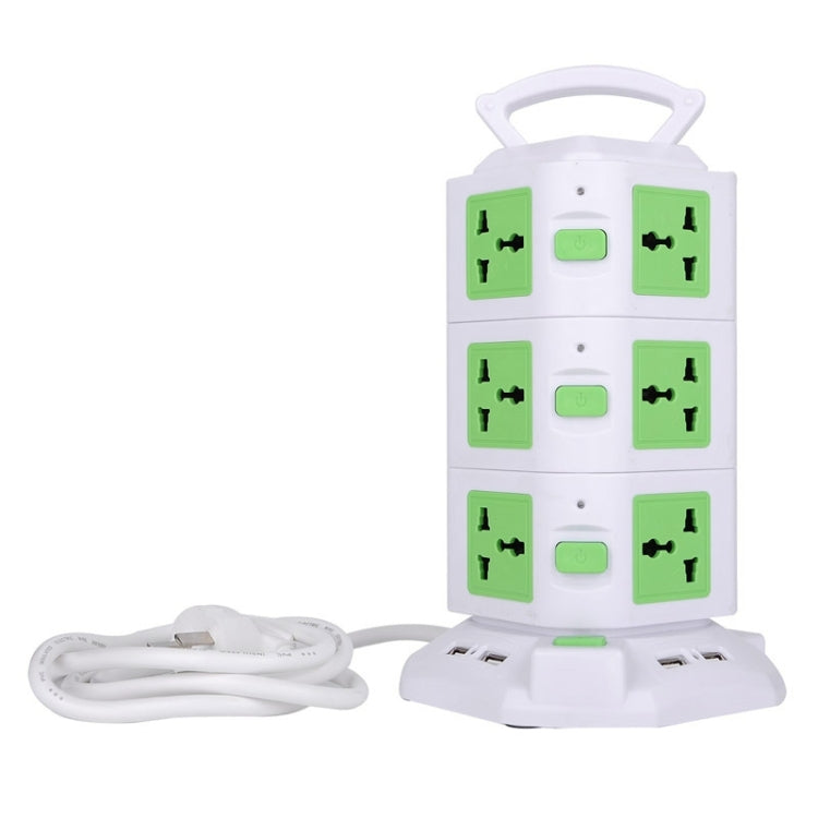 3 Layers with 12 US Outlets and 6 USB Ports Smart Power Sockets, Overload Protector, US Plug, Cable Length: 1.5M