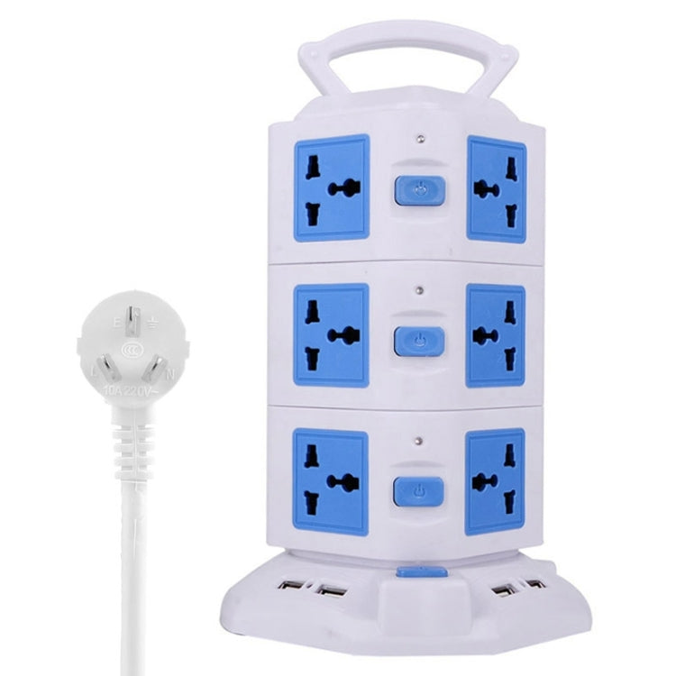 3 Layers with 12 US Outlets and 6 USB Ports Smart Power Sockets, Overload Protector, US Plug, Cable Length: 1.5M