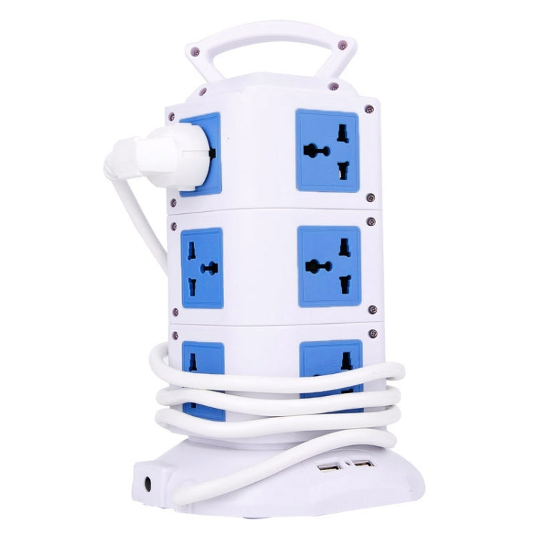 3 Layers with 12 US Outlets and 6 USB Ports Smart Power Sockets, Overload Protector, US Plug, Cable Length: 1.5M