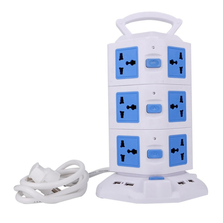 3 Layers with 12 US Outlets and 6 USB Ports Smart Power Sockets, Overload Protector, US Plug, Cable Length: 1.5M