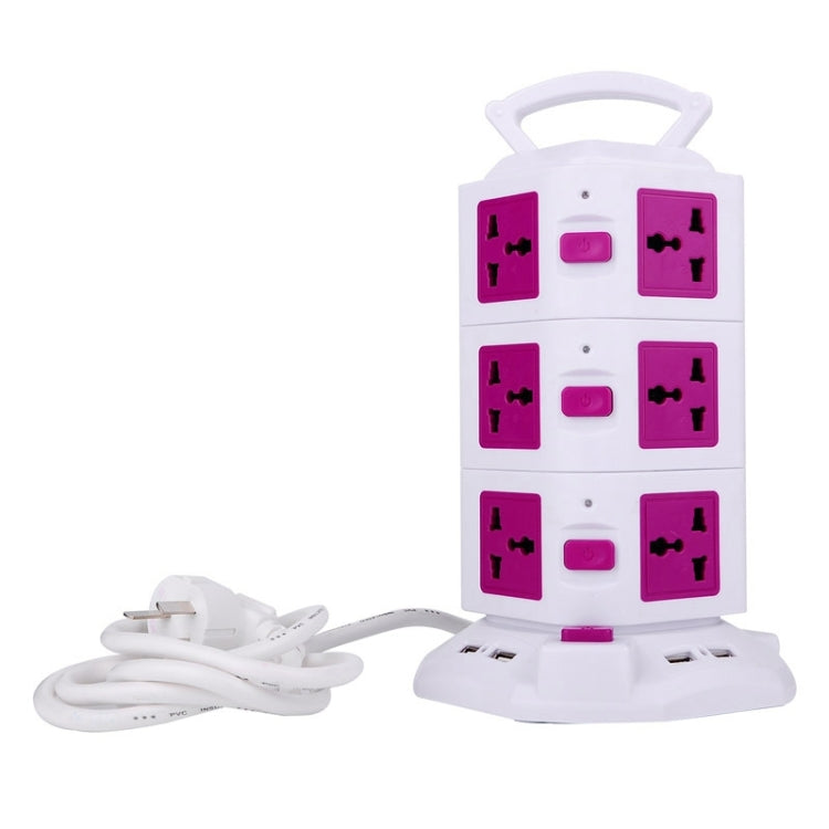 3 Layers with 12 US Outlets and 6 USB Ports Smart Power Sockets, Overload Protector, US Plug, Cable Length: 1.5M