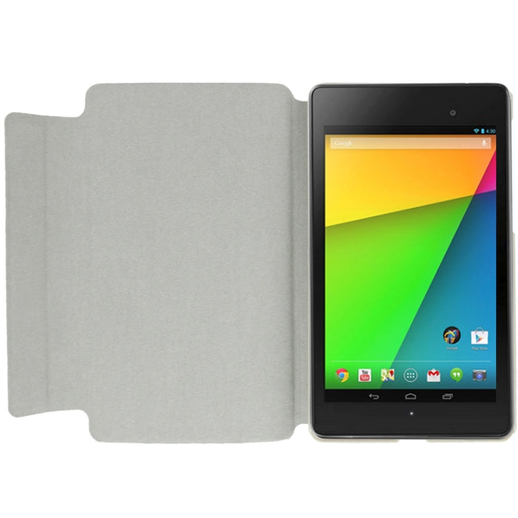 3-floding Fabric Texture Flip Leather Case with Holder for Google Nexus 7 (2013 Version), Magenta(Magenta)