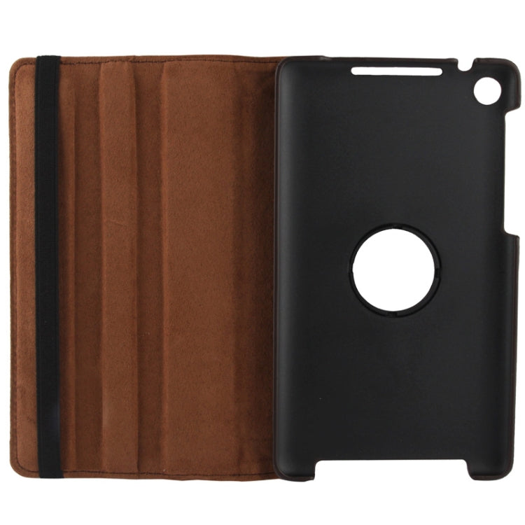 360 Degrees Rotation Litchi Texture Leather Case with 2-angle Holder for Google Nexus 7 (2013 Version),