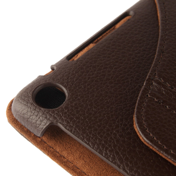 360 Degrees Rotation Litchi Texture Leather Case with 2-angle Holder for Google Nexus 7 (2013 Version),