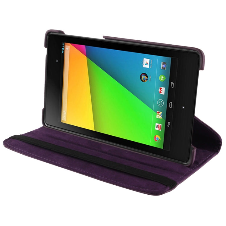 360 Degrees Rotation Litchi Texture Leather Case with 2-angle Holder for Google Nexus 7 (2013 Version),
