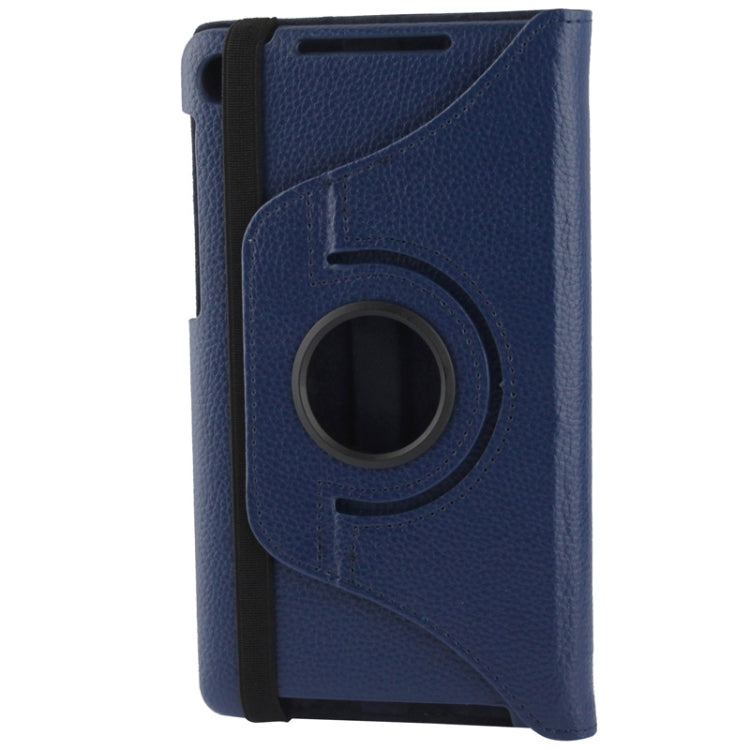 360 Degrees Rotation Litchi Texture Leather Case with 2-angle Holder for Google Nexus 7 (2013 Version),