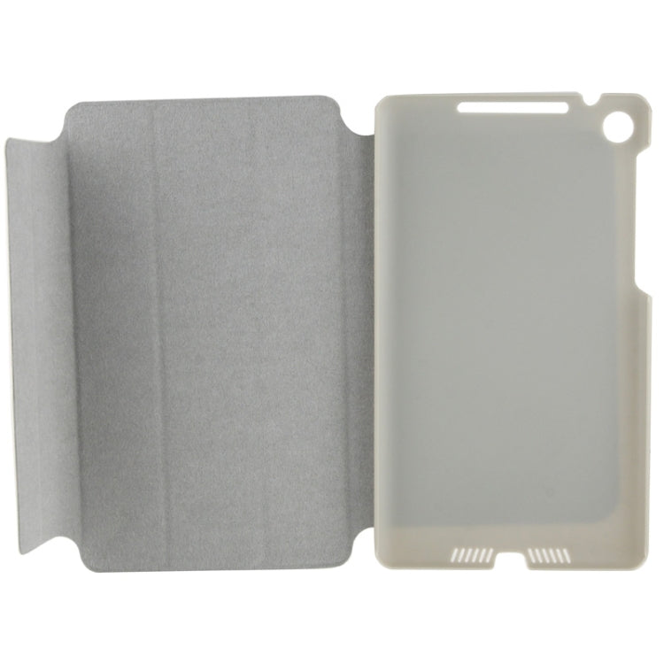 3-folding Cloth Texture Leather Case with Holder for Google Nexus 7 (2013 Version), Pink(Pink)