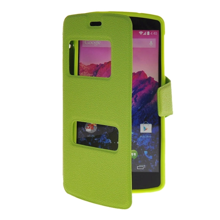 Horizontal Flip Leather Case with Call Display ID & Holder for Google Nexus 5 / D821