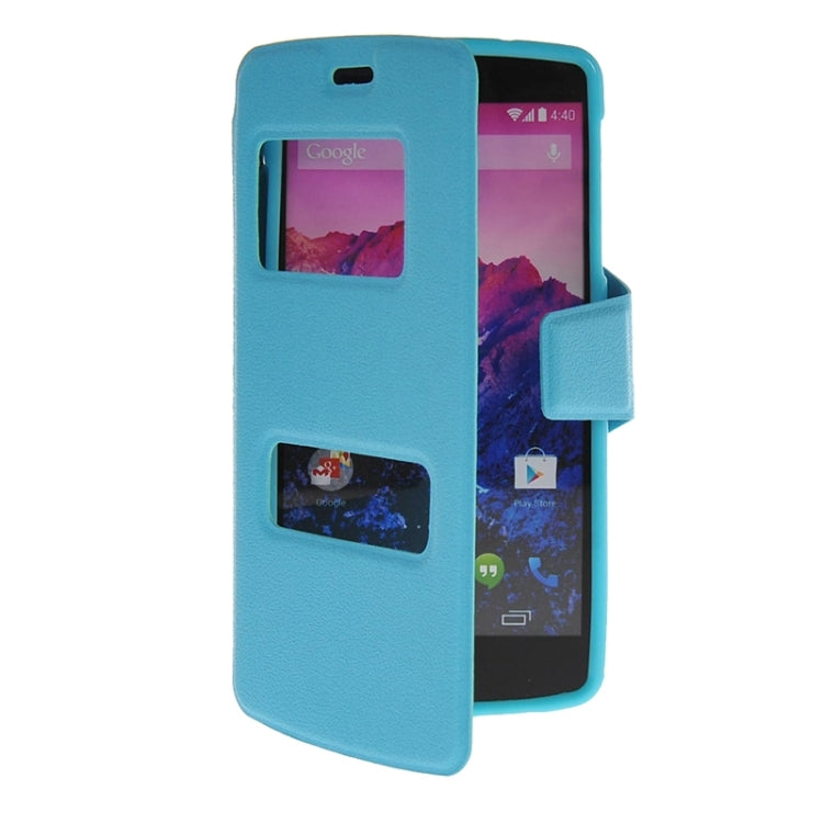 Horizontal Flip Leather Case with Call Display ID & Holder for Google Nexus 5 / D821