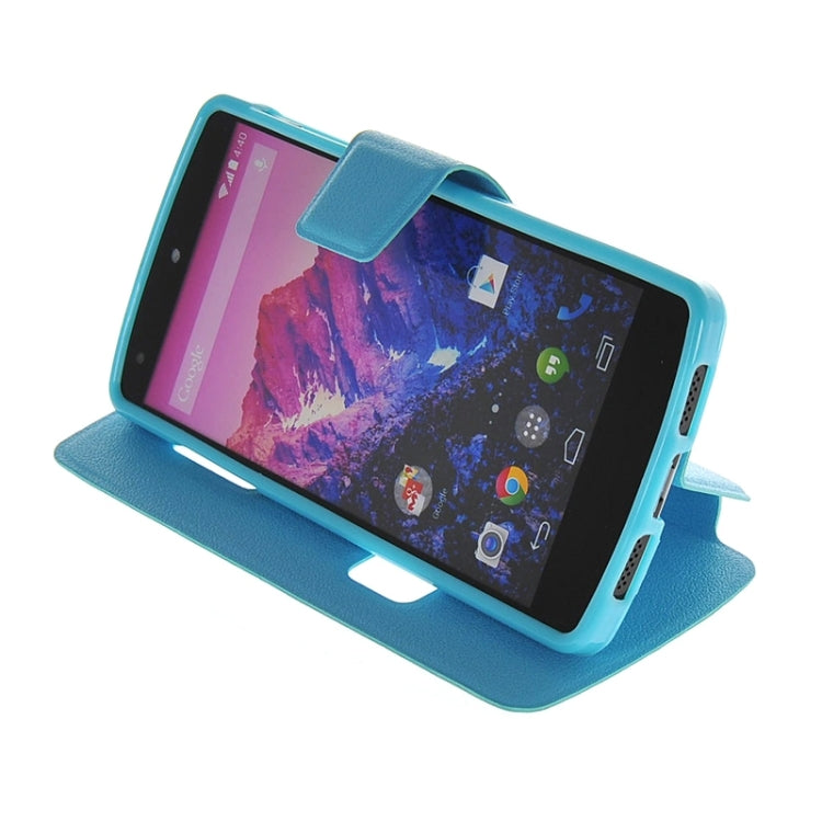 Horizontal Flip Leather Case with Call Display ID & Holder for Google Nexus 5 / D821