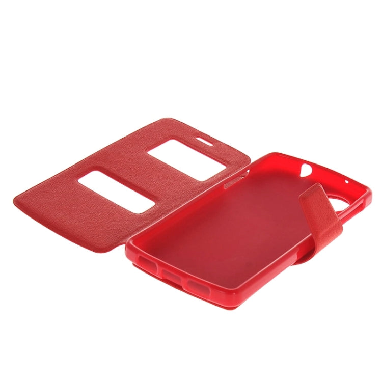 Horizontal Flip Leather Case with Call Display ID & Holder for Google Nexus 5 / D821